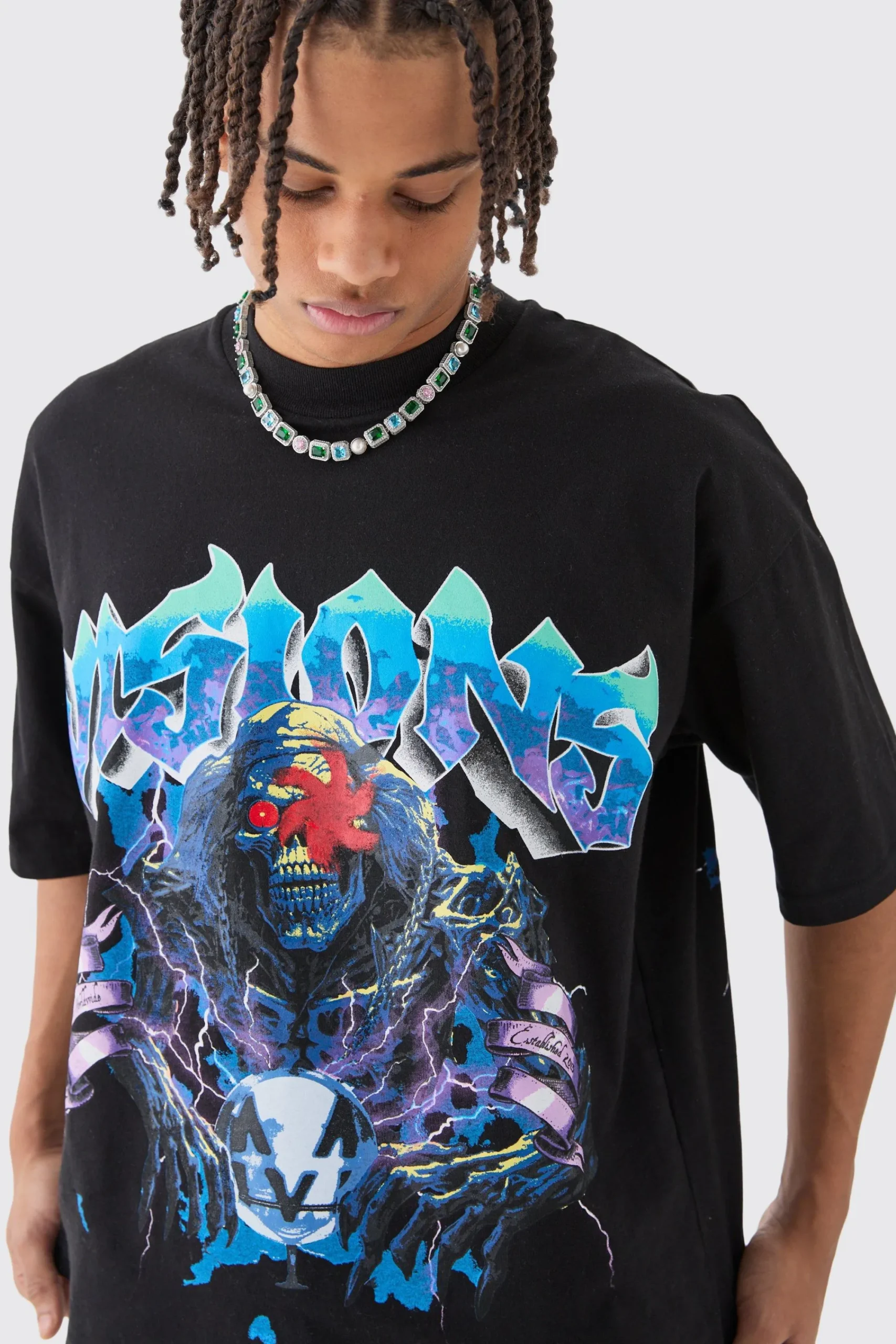 Oversized Boxy Heavyweight Graphic T-shirt | UK^boohooMAN Hot