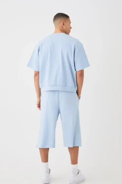 boohooMAN Oversized Boxy Heavyweight Ribbed Short Sleeve Sweatshirt | UK| Hoodies & Sweatshirts