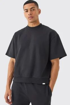 boohooMAN Oversized Boxy Heavyweight Short Sleeve Sweatshirt | UK| Hoodies & Sweatshirts