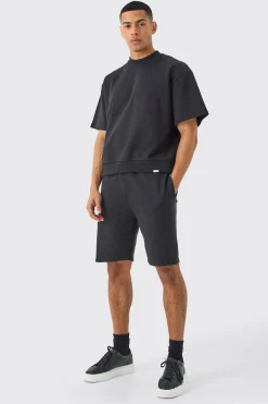 boohooMAN Oversized Boxy Heavyweight Short Sleeve Sweatshirt | UK| Hoodies & Sweatshirts