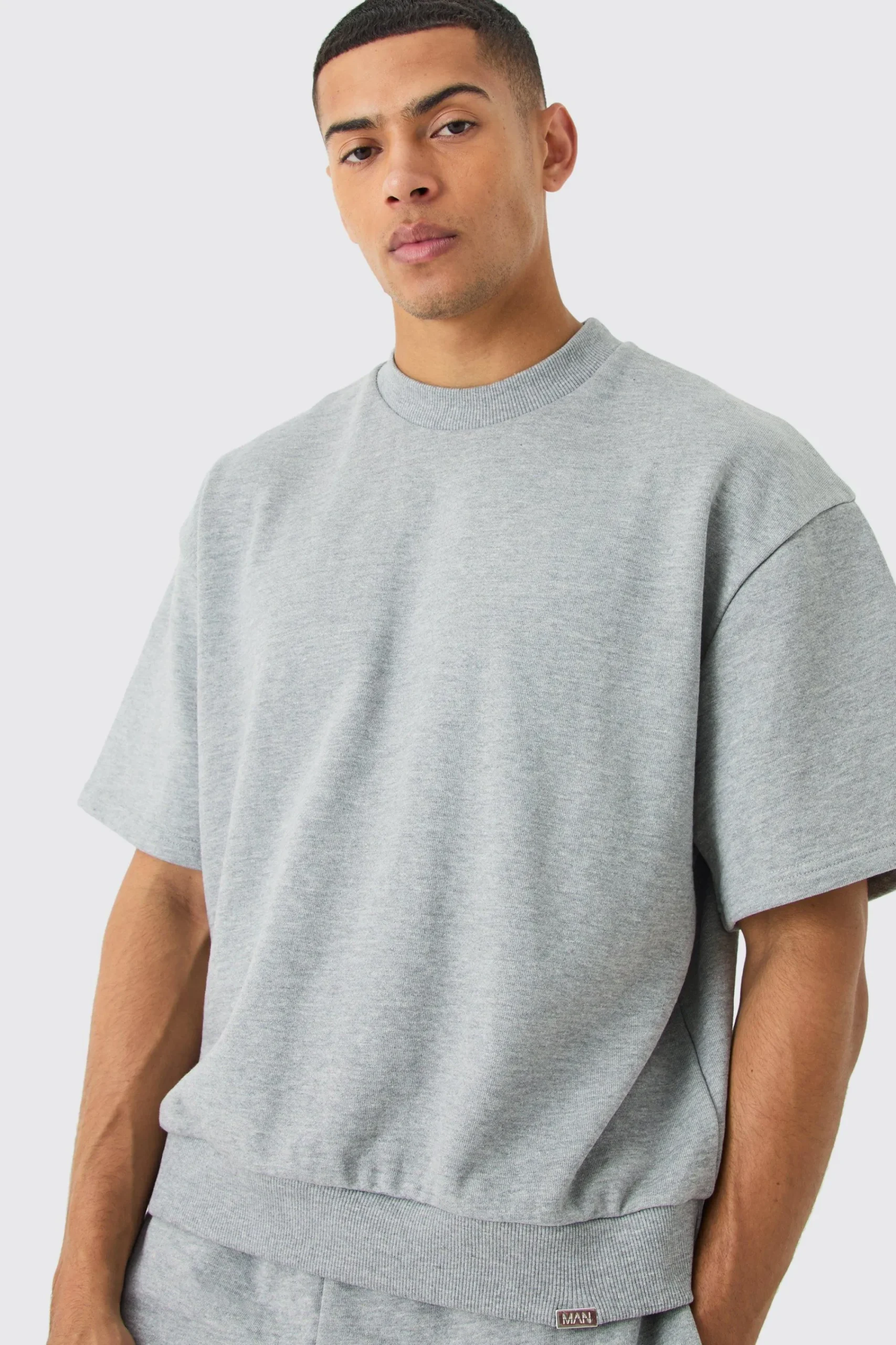 boohooMAN Oversized Boxy Heavyweight Short Sleeve Sweatshirt | UK| Hoodies & Sweatshirts