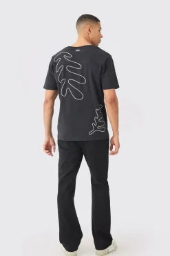 Oversized Boxy Heavyweight Embroidered Puff Print T-shirt | UK^boohooMAN Clearance