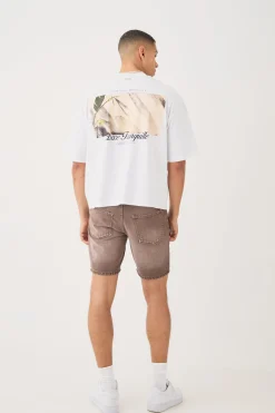 Oversized Boxy Heavyweight Embroidered Puff Print T-shirt | UK^boohooMAN Sale