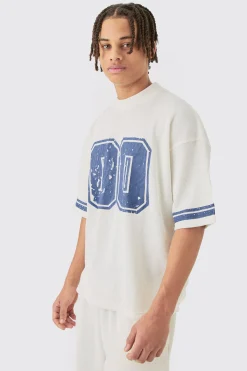 boohooMAN Oversized Boxy Heavyweight Waffle Varsity T-shirt & Short Set | UK| Sets & Co-Ords|Tracksuits