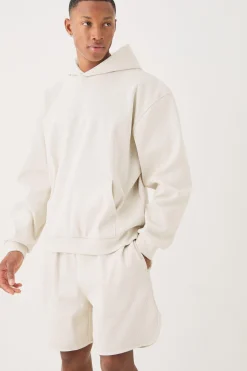 boohooMAN Oversized Boxy Heavyweight Ribbed Short Tracksuit | UK| Tracksuits