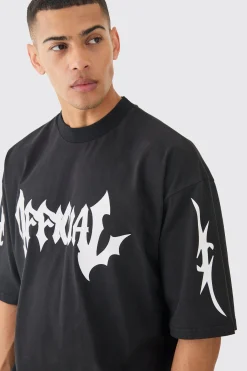 Oversized Boxy Heavyweight Official Printed T-shirt | UK^boohooMAN Best