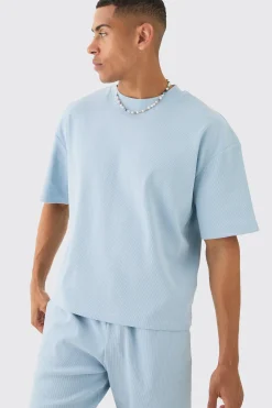 boohooMAN Oversized Boxy Heavyweight Ribbed T-shirt & Shorts Set | UK| Sets & Co-Ords|Tracksuits