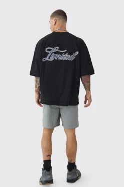 Oversized Boxy Heavyweight Embroidered Faux Layer T-shirt | UK^boohooMAN Hot