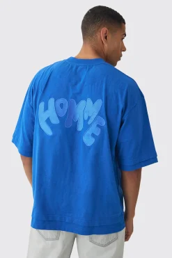 Oversized Boxy Heavyweight Embroidered Faux Layer T-shirt | UK^boohooMAN