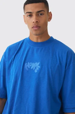 Oversized Boxy Heavyweight Embroidered Faux Layer T-shirt | UK^boohooMAN