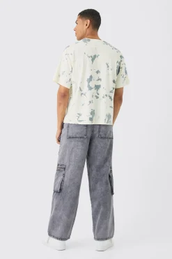 Oversized Boxy Heavyweight Risk Print T-Shirt | UK^boohooMAN Best