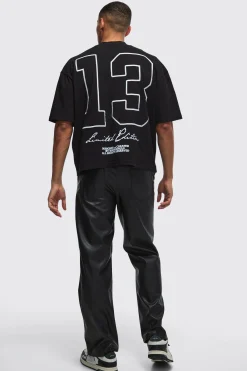 Oversized Boxy Heavyweight Varsity Embroidered T-Shirt | UK^boohooMAN