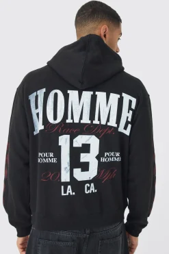 boohooMAN Oversized Boxy Homme 13 Moto Hoodie | UK| Hoodies & Sweatshirts