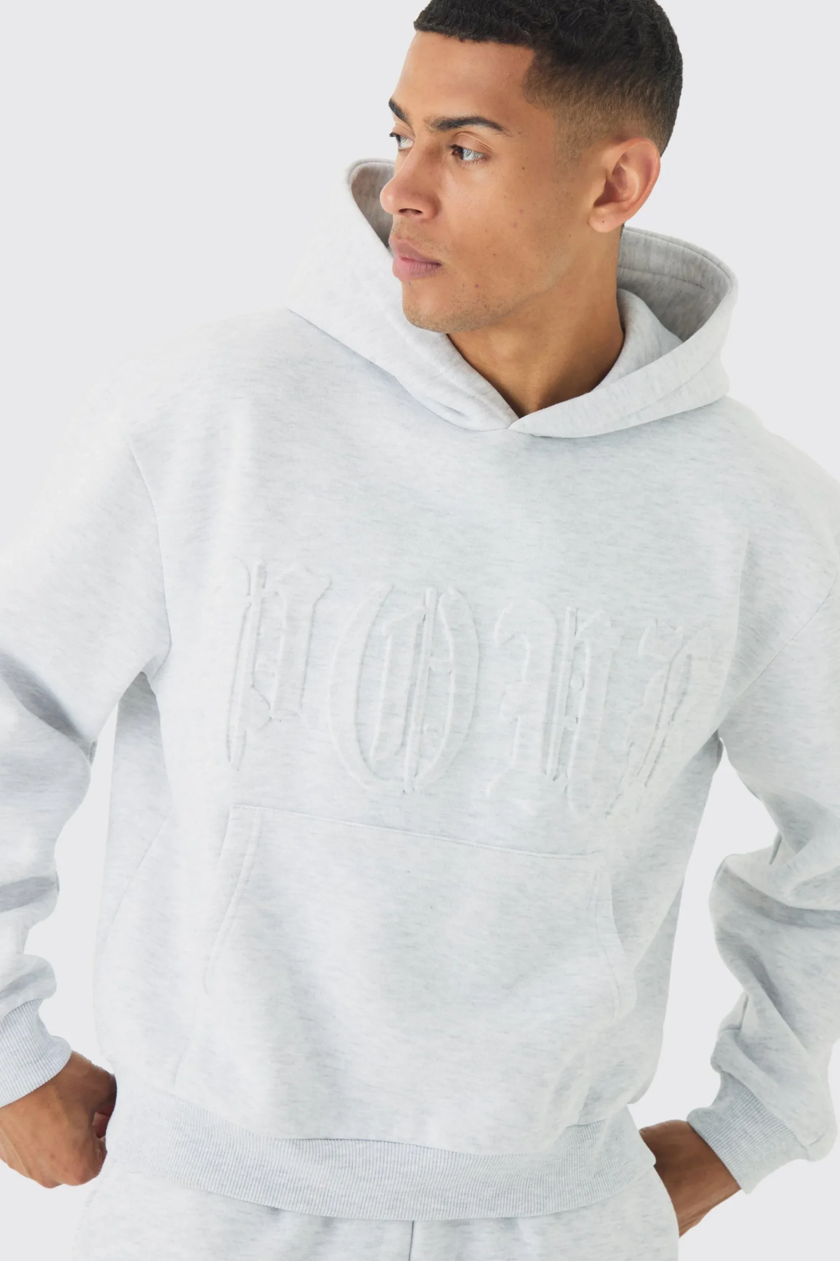 boohooMAN Oversized Boxy Homme Emboss Tracksuit | UK| Tracksuits