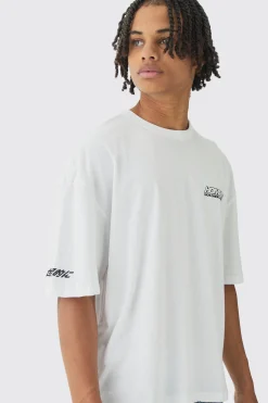 Oversized Boxy Homme Heart Back Printed T-Shirt | UK^boohooMAN Clearance