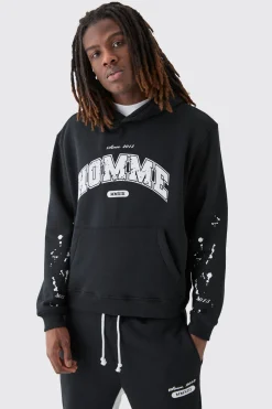 boohooMAN Oversized Boxy Homme Paint Splat Hoodie | UK| Hoodies & Sweatshirts