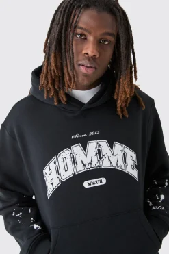 boohooMAN Oversized Boxy Homme Paint Splat Hoodie | UK| Hoodies & Sweatshirts