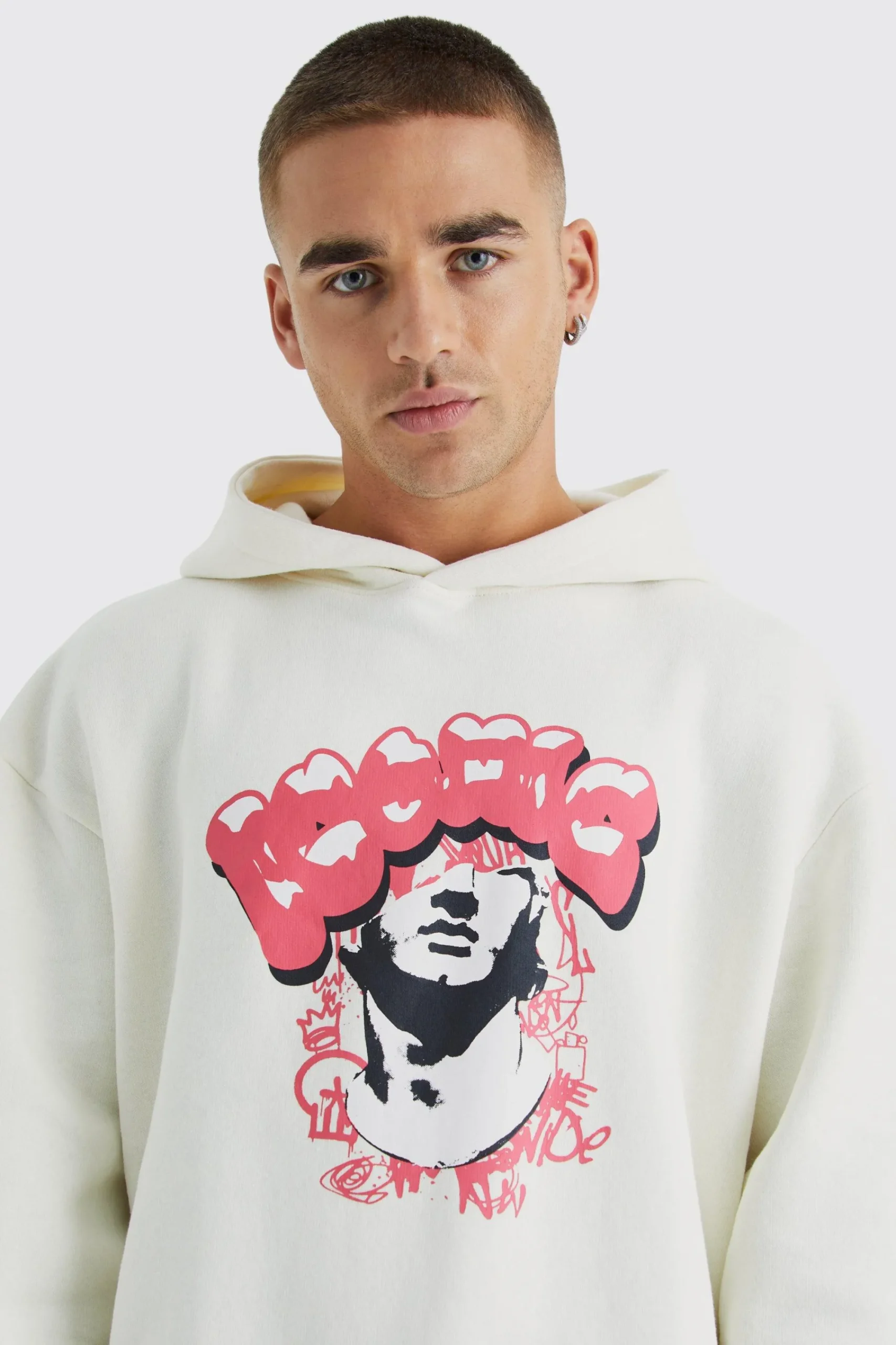 boohooMAN Oversized Boxy Homme Print Hoodie | UK| Hoodies & Sweatshirts