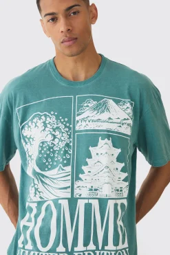 Oversized Boxy Homme Printed T-Shirt | UK^boohooMAN Best