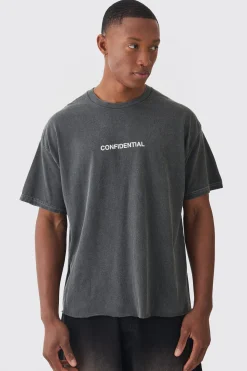 Oversized Boxy Homme Skull Print Wash T-shirt | UK^boohooMAN Outlet