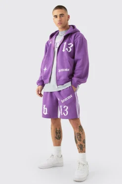 boohooMAN Oversized Boxy Hooded Gusset Short Tracksuit | UK| Tracksuits