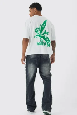 Oversized Boxy Horse Back Print T-Shirt | UK^boohooMAN Online