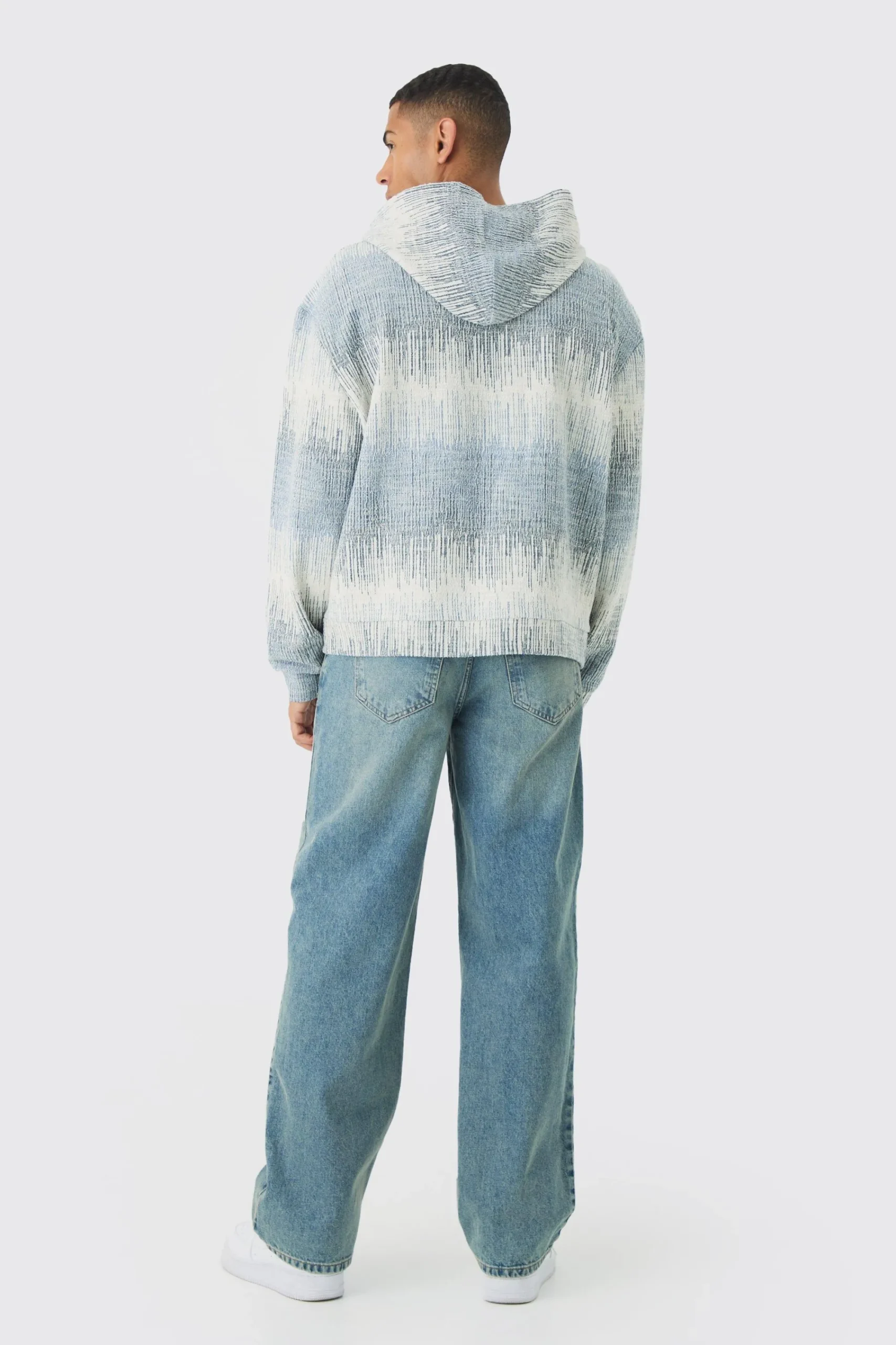 boohooMAN Oversized Boxy Jacquard Hoodie | UK| Hoodies & Sweatshirts