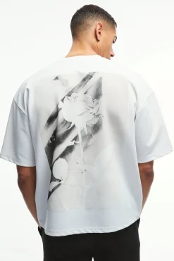 Oversized Boxy Jersey Twill Rose Print T-shirt | UK^boohooMAN New