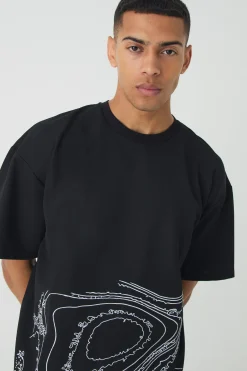 Oversized Boxy Jersey Twill Abstract Embroidery T-shirt | UK^boohooMAN Best