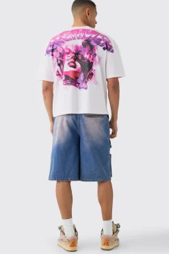 Oversized Boxy Large Butterfly Graphic T-shirt | UK^boohooMAN Online