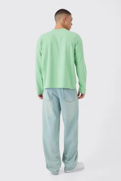 Oversized Boxy Large Scale Print Long Sleeve T-Shirt | UK^boohooMAN Best