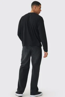 Oversized Boxy Large Scale Print Long Sleeve T-Shirt | UK^boohooMAN