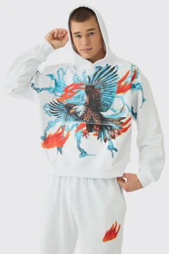 boohooMAN Oversized Boxy Large Scale Lightning Eagle Graphic Tracksuit | UK| Tracksuits