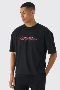 Oversized Boxy Large Scale Infamous Renaissance Back Print T-Shirt | UK^boohooMAN Hot