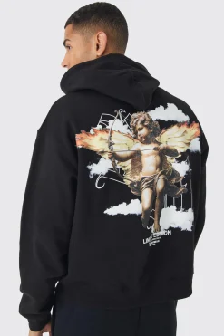 boohooMAN Oversized Boxy Large Scale Cloud Renasissance Back Print Hoodie | UK| Hoodies & Sweatshirts