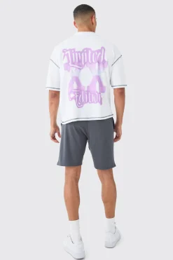 Oversized Boxy Limited Edition Print Contrast Stitch T-shirt | UK^boohooMAN Clearance
