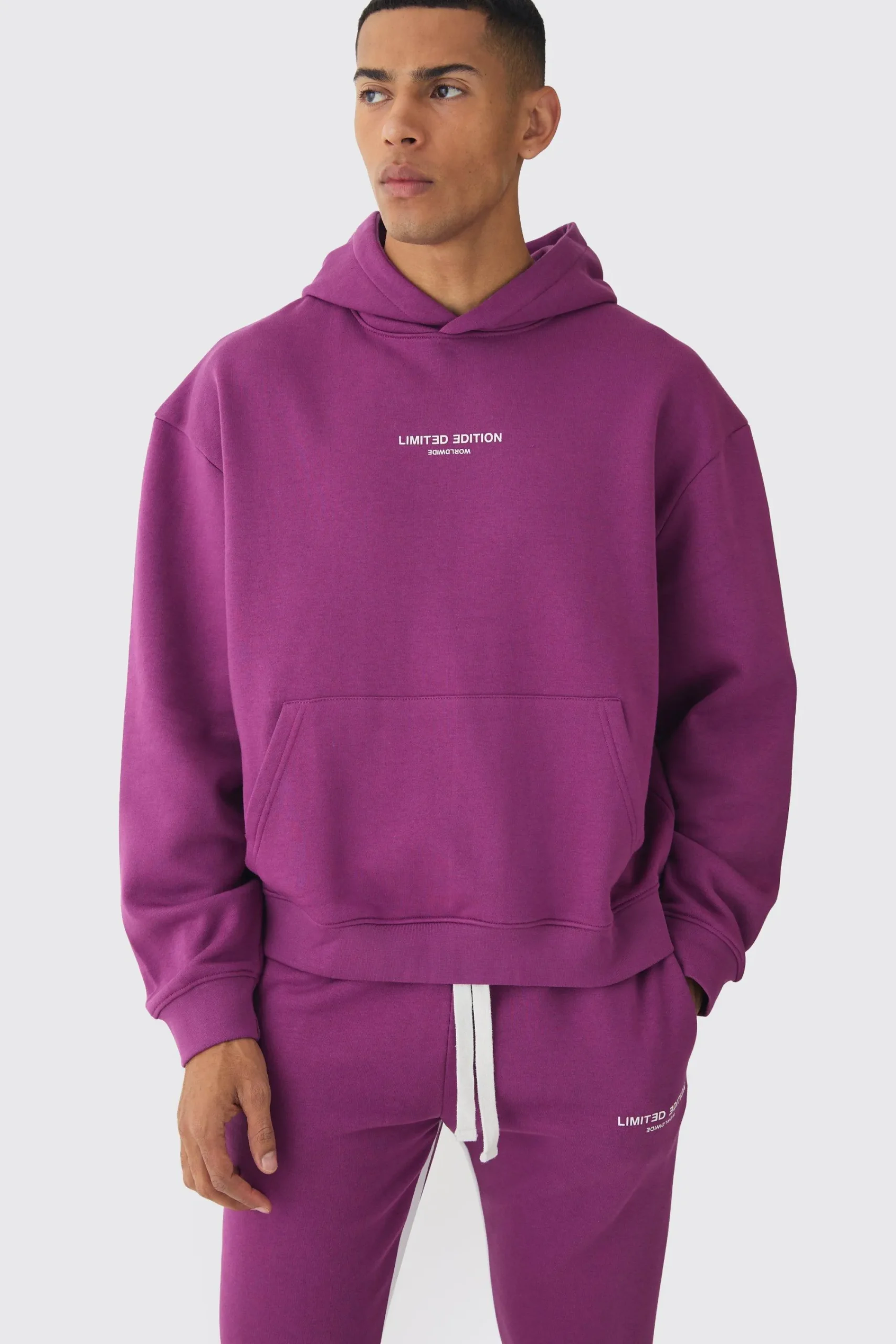 boohooMAN Oversized Boxy Limited Edition Extended Drawcords Hooded Tracksuit | UK| Tracksuits