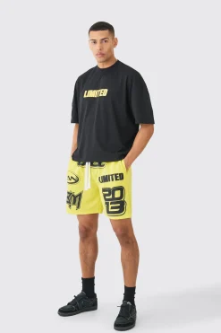 boohooMAN Oversized Boxy Limited T-shirt & Mesh Basketball Shorts Set | UK| Sets & Co-Ords|Tracksuits