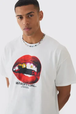 Oversized Boxy Lip Print T-shirt | UK^boohooMAN Clearance