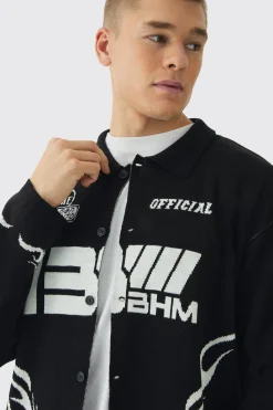 boohooMAN Oversized Boxy Long Sleeve Moto Knitted Overshirt | UK| Shirts|Knitwear