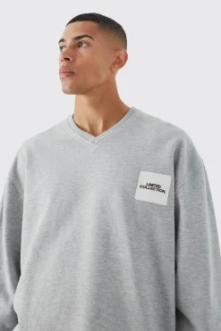 boohooMAN Oversized Boxy Loopback Printed Sweatshirt | UK| Hoodies & Sweatshirts