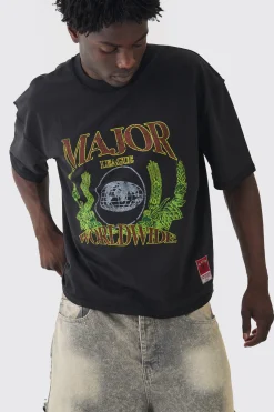 boohooMAN Oversized Boxy Loopback Short Sleeve Exposed Seam T-shirt | UK| Hoodies & Sweatshirts