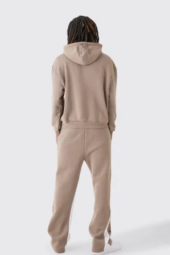 boohooMAN Oversized Boxy Man Dash Paint Splatter Gusset Tracksuit | UK| Tracksuits