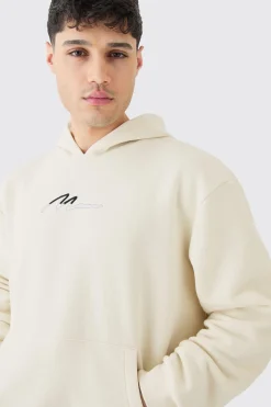 boohooMAN Oversized Boxy Man Signature Borg Applique Hoodie | UK| Hoodies & Sweatshirts
