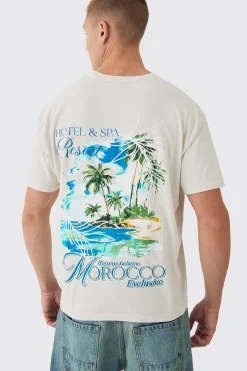 Oversized Boxy Morocco Print T-Shirt | UK^boohooMAN