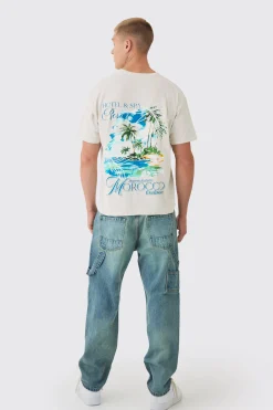 Oversized Boxy Morocco Print T-Shirt | UK^boohooMAN