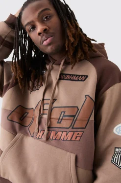 boohooMAN Oversized Boxy Moto Applique Hoodie | UK| Hoodies & Sweatshirts