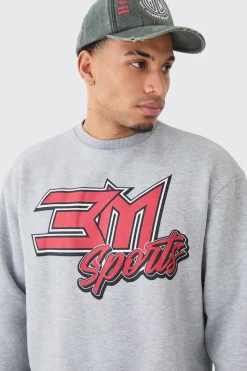 boohooMAN Oversized Boxy Moto Bm Sports Sweatshirt | UK| Hoodies & Sweatshirts