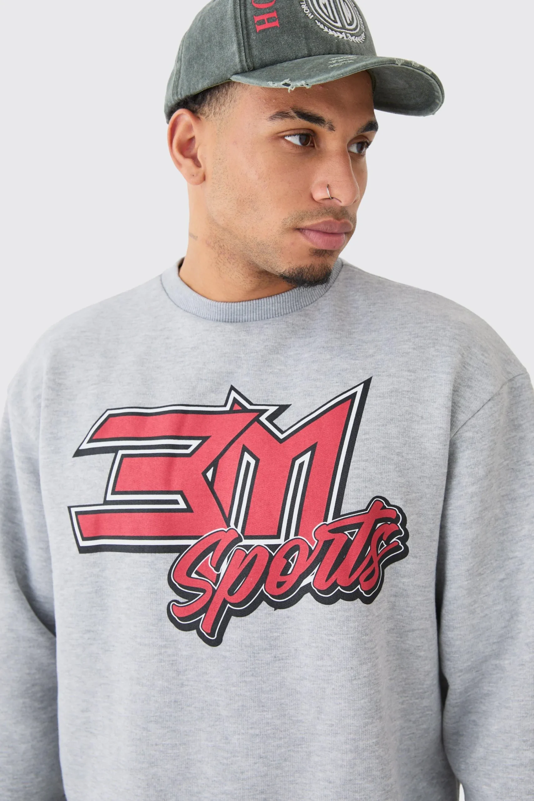 boohooMAN Oversized Boxy Moto Bm Sports Sweatshirt | UK| Hoodies & Sweatshirts