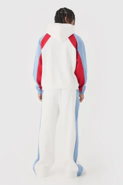 boohooMAN Oversized Boxy Moto Colour Block Hooded Tracksuit | UK| Tracksuits